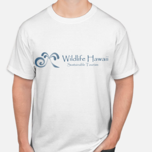 Wildlife Hawaii white tshirts Sustainable logo
