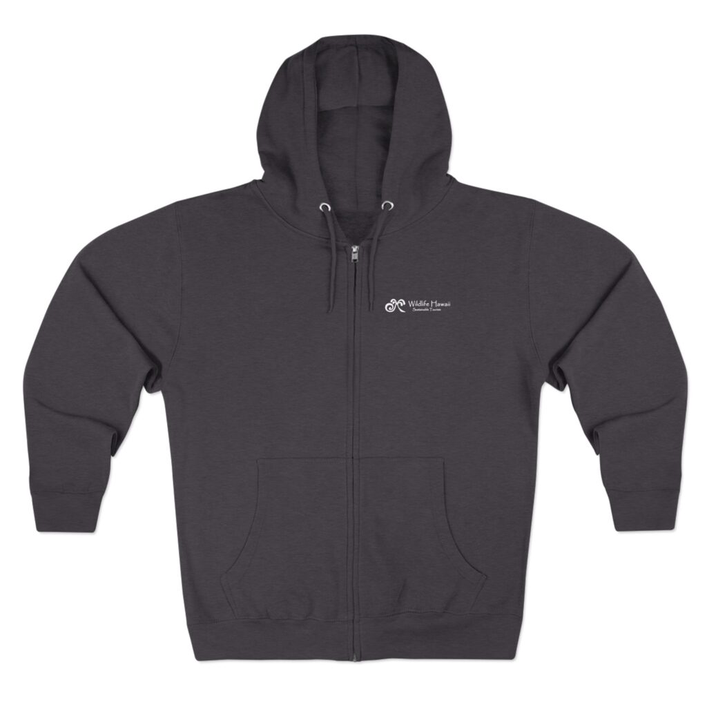 Wildlife Hawaii Zip Hoodie — Coastal Nature Graphic Zip-Up