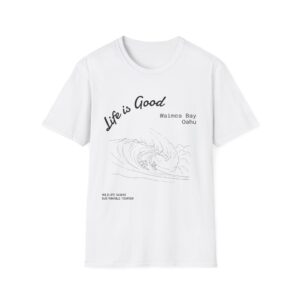 Life Is Good Waimea Bay Surf T-Shirt — Minimal Beach Graphic Tee