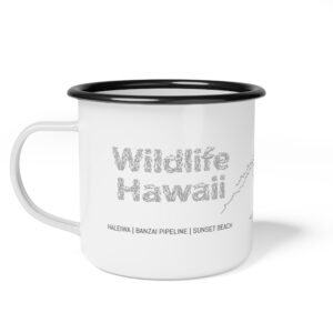 Wildlife Hawaii Enamel Camp Cup — Surfing Shark Outdoor Coffee Mug